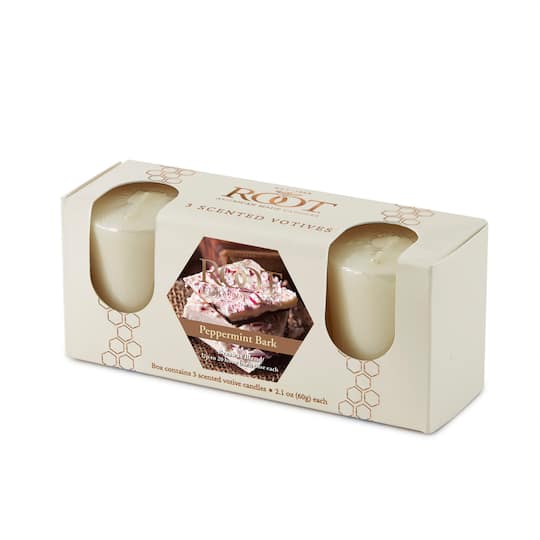 Root Candles Scented 20 Hour Beeswax Blend Votive Candles Gift Box in Peppermint Bark | Michaels®